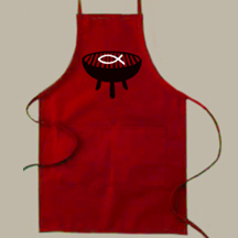 atheist jesus fish apron